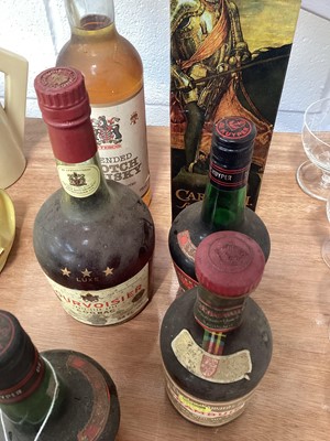 Lot 5033 - Courvoisier Three Star Luke Cognac (one bottle), together with other brandies and whisky 6 bottles