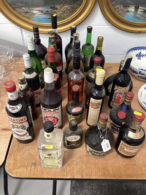 Lot 5035 - Group of wines and spirits, including Martini, Drambuie, gin, etc