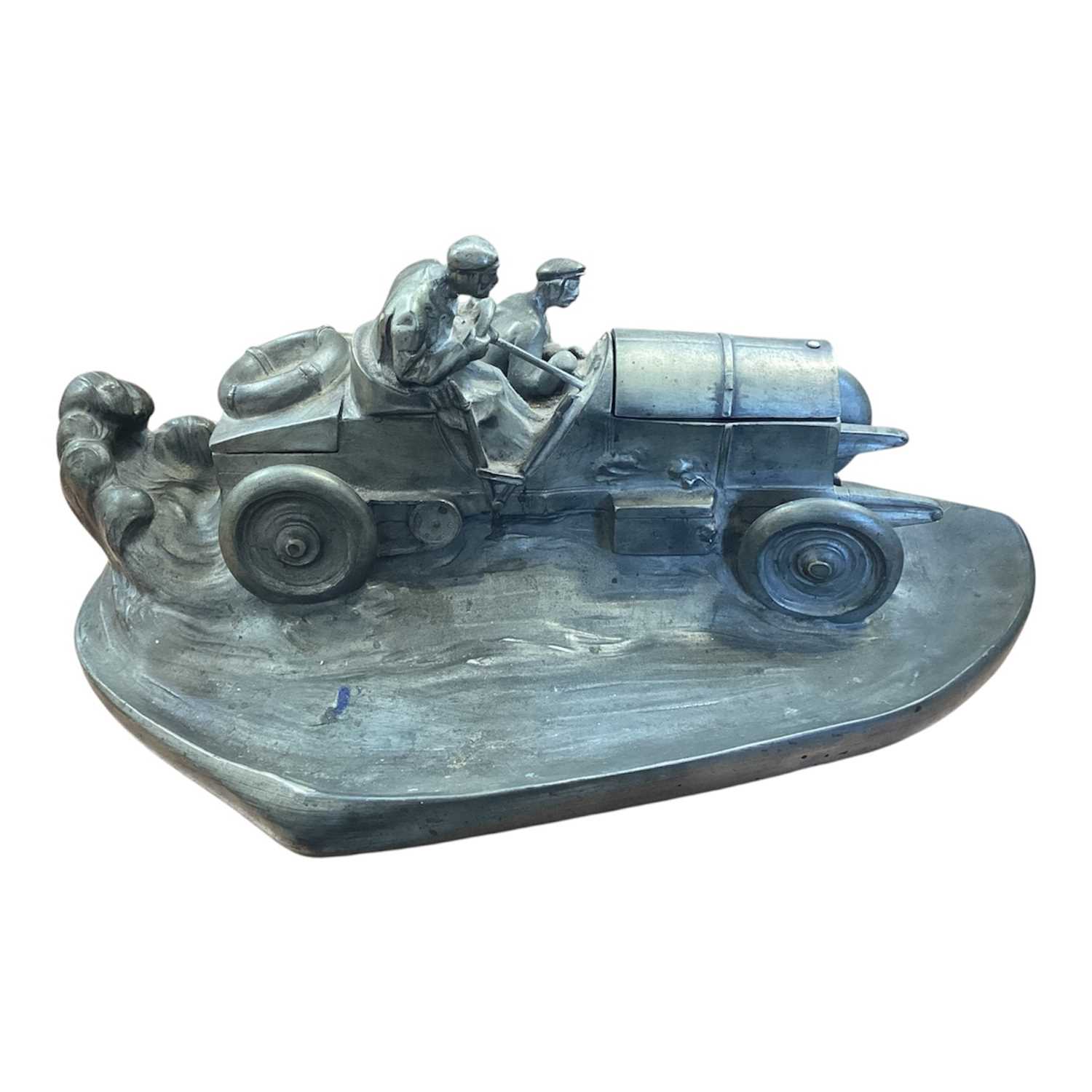 Lot 5027 - Resin racing car desk stand after the model by Wilhelm Zweck