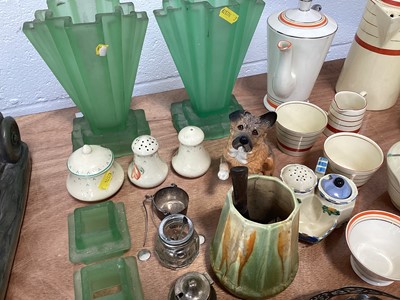 Lot 5028 - Clarice Cliff part tea set, together with various silver plate and ceramics