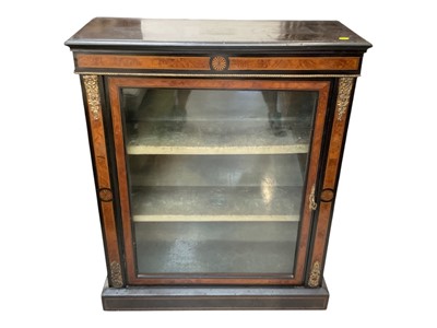 Lot 5332 - Victorian burr walnut inlaid and ebonised pier cabinet with ormolu mounts enclosed by glazed door