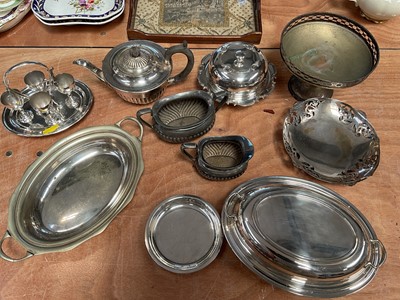 Lot 5173 - Group of silver plate to include tureens, teapot etc