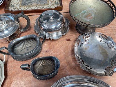 Lot 5173 - Group of silver plate to include tureens, teapot etc