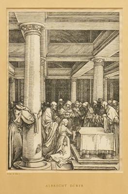 Lot 1131 - Albrecht Durer (1471-1528) woodcut - The Presentation of Christ in The Temple, trimmed to the plate edge, 30cm x 21cm, in glazed frame