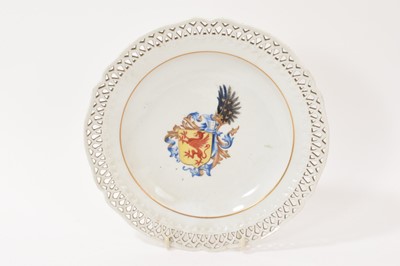 Lot 21 - Late 18th century Berlin porcelain armorial plate