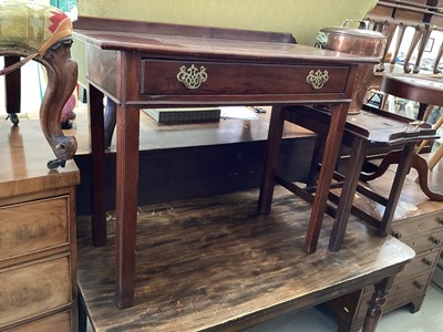 Lot 5309 - George III mahogany side table with single drawer, on square legs, 87cm wide x 41cm deep