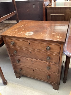 Lot 5325 - George III mahogany bedside commode chest with four faux drawers, on bracket feet, 60cm wide x 45cm deep