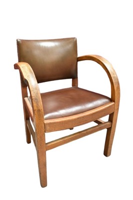 Lot 1433 - Art deco leather upholstered armchair
