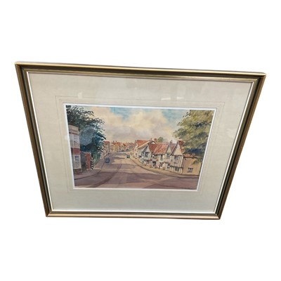 Lot 1134 - Jack Savage, watercolour - Lavenham, and another Victorian watercolour by A Coleman of a Highland Loch