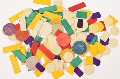 Lot 888 - Collection of 19th century stained bone playing counters