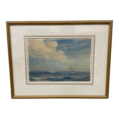 Lot 1250 - Frederick James Aldridge (1850-1933) watercolour - Shipping in the Channel, signed, in glazed frame Provenance: Markswood Gallery, Great Bardfield