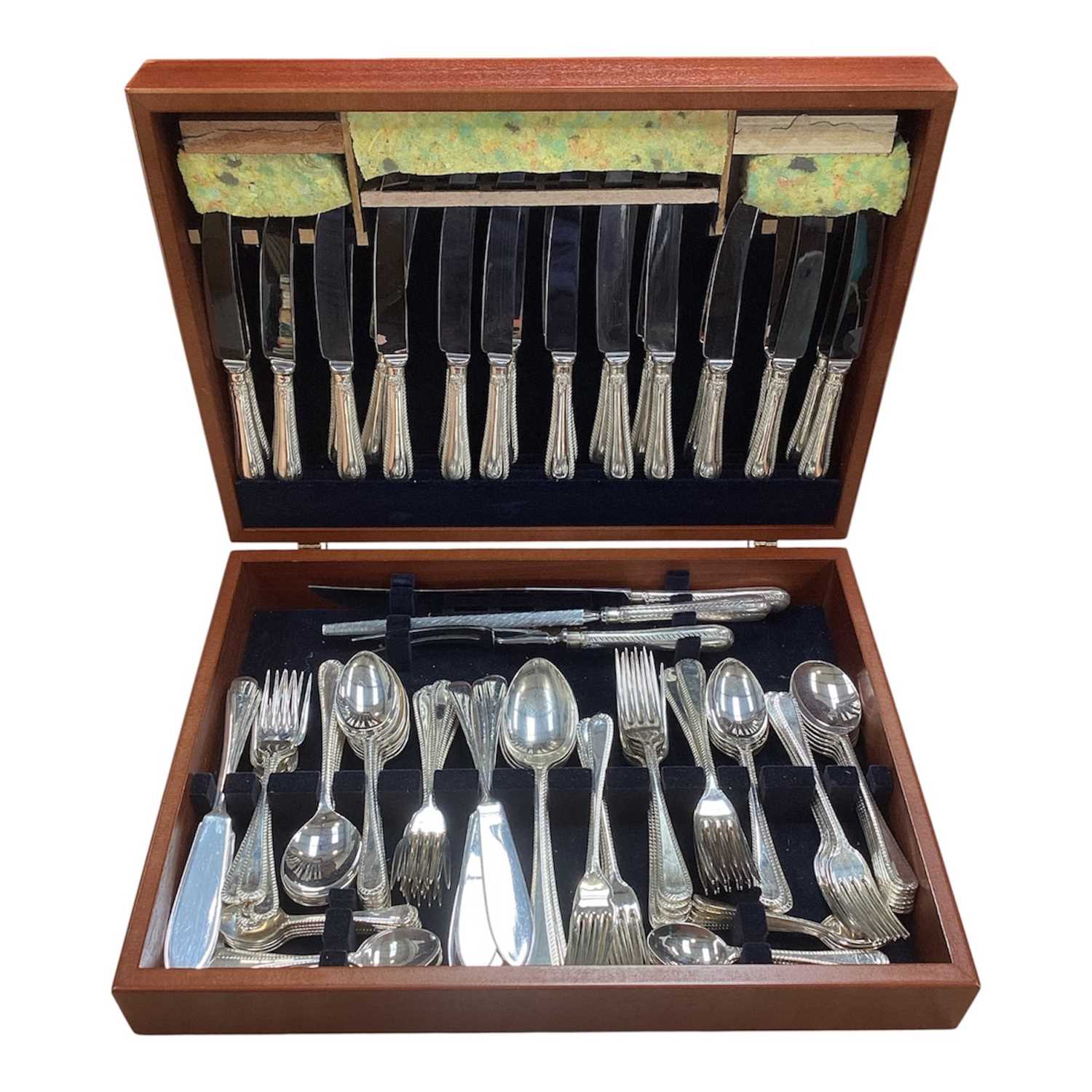 Lot 5058 - Canteen of silver plated feather-edge pattern cutlery by John Osborne, Sheffield