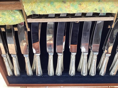 Lot 5058 - Canteen of silver plated feather-edge pattern cutlery by John Osborne, Sheffield