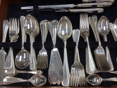 Lot 5058 - Canteen of silver plated feather-edge pattern cutlery by John Osborne, Sheffield