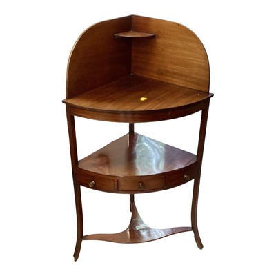 Lot 5384 - George III mahogany corner washstand
