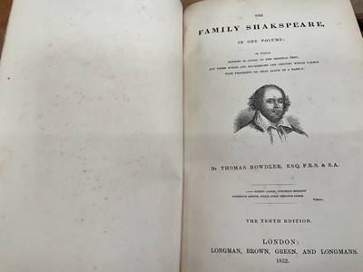 Lot 1369 - Thomas Bowdler - The Family Shakespeare in one volume, 10th Edition 1852, leather binding
