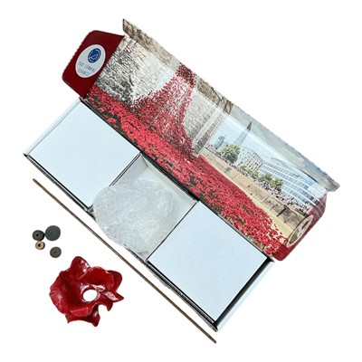 Lot 717 - Paul Cummins Tower of London ceramic poppy, one of 888,246 placed outside the Tower of London in 2014 to marks the centenary of the First World War, in original box.