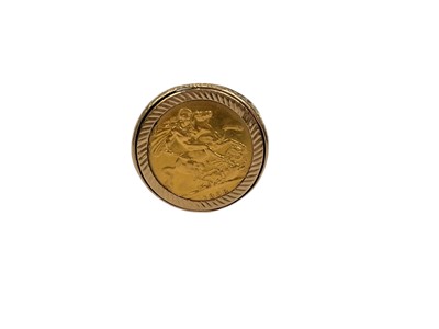 Lot 266 - Elizabeth II gold sovereign, 1968, in a yellow metal ring mount, size Z+4