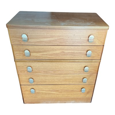 Lot 5373 - Mid 20th century Stag Cantata range chest of five draws, 95 x 81.5 x 43cm