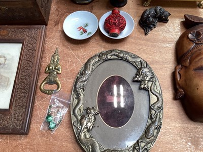 Lot 5086 - Group of mostly Oriental items, including a pair of Japanese vases, a koro, etc