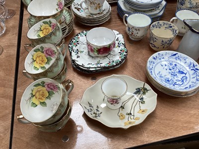 Lot 5061 - Collection of vintage porcelain tea wares to include Shelley, Paragon, Imperial bone china, Victorian and later