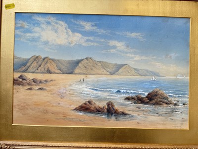 Lot 5154 - T. B. Worth- pair of Victorian watercolour studies of coastal views, in gilt frames.