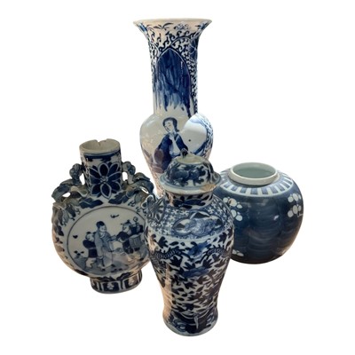 Lot 105 - Four 19th century Chinese blue and white vessels
