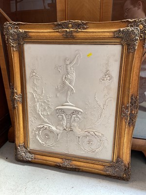 Lot 5262 - Large moulded marble plaque in frame