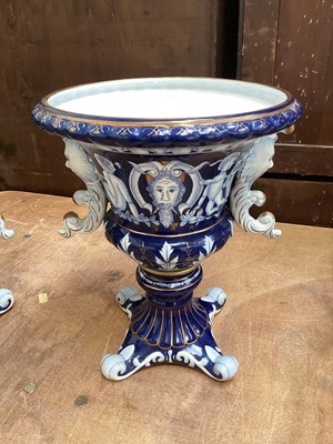 Lot 5047 - Large decorative pair of Meissen style porcelain urns