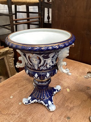 Lot 5047 - Large decorative pair of Meissen style porcelain urns