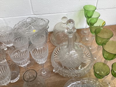 Lot 5040 - Collection of glassware to include wine glasses, decanter, cut glass and coloured glass