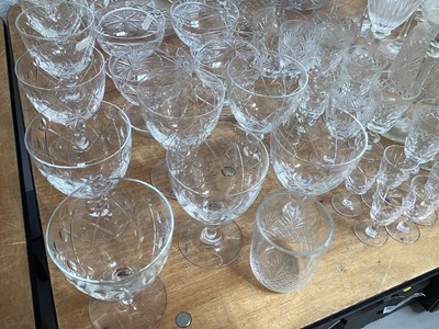 Lot 5040 - Collection of glassware to include wine glasses, decanter, cut glass and coloured glass
