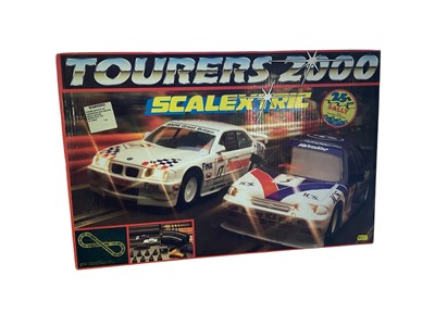 Lot 1802 - Scalextric Tourers 2000 slot car set, with BMW M3 & Ford Mondeo, controllers and accessories, boxed C673 (1)