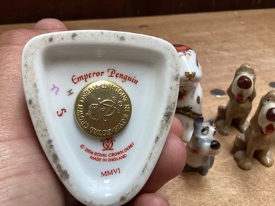 Lot 5050 - Royal Crown Derby Emperor Penguin together with a Royal Crown Derby mouse, and a collection of Whimseys