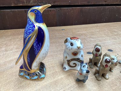 Lot 5050 - Royal Crown Derby Emperor Penguin together with a Royal Crown Derby mouse, and a collection of Whimseys