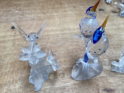 Lot 5051 - Swarovski kingfisher together with a Swarovski Parrot and a hummingbird