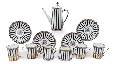 Lot 80 - Coalport silver gilt mounted coffee service