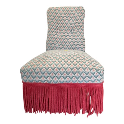 Lot 5412 - Victorian slipper chair with buttoned upholstery
