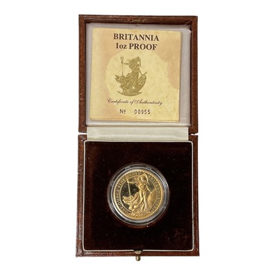 Lot 420 - G.B. - Royal Mint 1oz gold Britannia coin 1987 (N.B. Cased with Certificate of Authenticity) (1 coin)