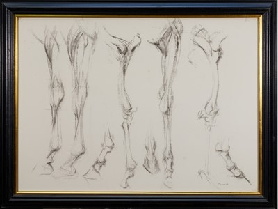 Lot 977 - *Jonathan Trowell (1938-2013) set of six pencil and charcoal sketches - Horse Anatomy, each signed, 52cm x 72.5cm, in matching glazed frames. Provenance: the artist's studio, thence by fa...