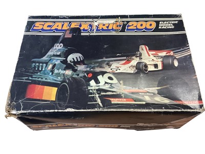 Lot 1807 - Scalextric 200 slot car set, boxed C559, with four other slot cars including Elf Renault RS-01 ~ C134, Ford escort Mexico Special Build ~ C052, Porche Turbo 935 ~ C125 and March Ford ~ C129, plu...