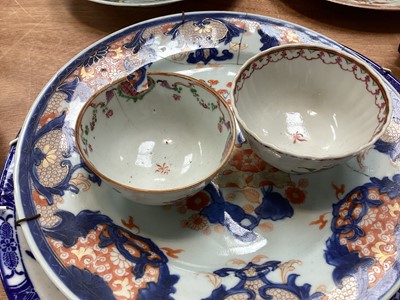 Lot 5070 - Collection of antique oriental porcelain to include Chinese Imari plates, Famille Vert tea caddy etc