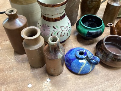 Lot 5191 - Collection of stoneware jugs, teapot, bottles etc