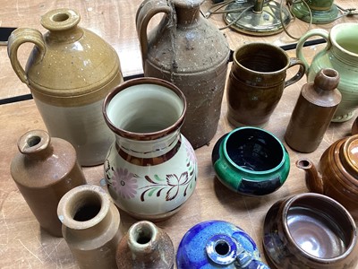 Lot 5191 - Collection of stoneware jugs, teapot, bottles etc