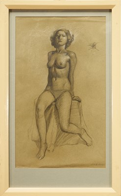 Lot 1090 - Phoebe Peto Willetts (1917-1978) pair of pencil sketches - female nudes, one signed, together with a pencil portrait of a woman, all in glazed frames (3)