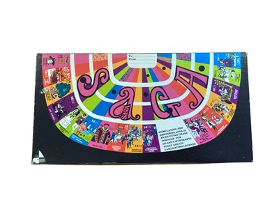 Lot 1772 - Group of vintage toys and games, including a Joe 90 doll, Saga board game, other board games, Pelham puppets, Victory plywood jigsaw, trolls, cash register, etc, and a tin GPO money box