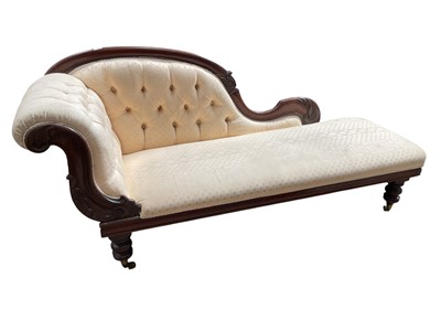 Lot 1464 - Victorian mahogany framed chaise longue