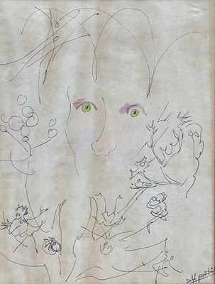 Lot 1102 - Phoebe Peto Willetts (1917-1978) five works, including 'Self-portrait', a pastel portrait of Ann (the artists daughter) and three further works, framed