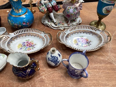 Lot 5080 - Antique Sitzendorf porcelain figure together with other antique porcelain