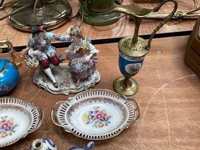 Lot 5080 - Antique Sitzendorf porcelain figure together with other antique porcelain
